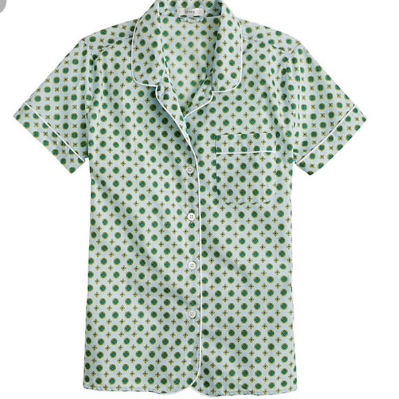 Jcrew Frost Foulard Short Sleeve Shirt In Size 0 - Picture 2 of 2